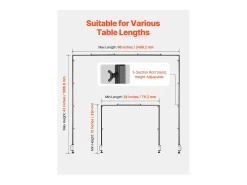 Suporte de Haste de Mesa SucceBuy com Pinças, Suporte de Arco de Mesa, 2 PCS, Altura Ajustável 33-106.7 cm Comprimento Ajustável 71.1-249 cm, Quadro de Arco