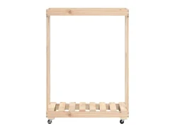 Suporte de lenha c/ rodas 76,5x40x108 cm pinho maciço PT577499