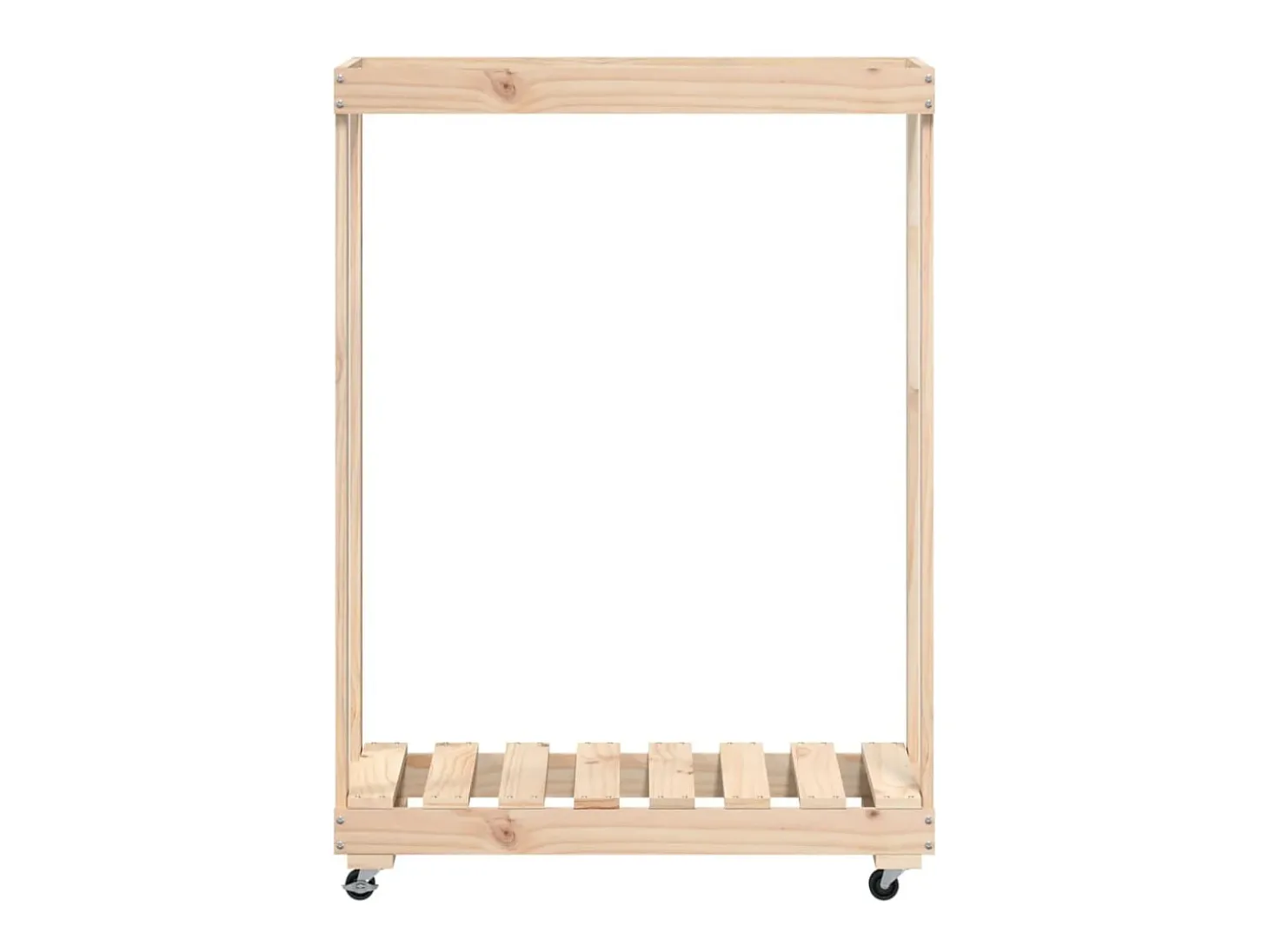 Suporte de lenha c/ rodas 76,5x40x108 cm pinho maciço PT577499