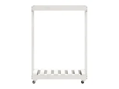 Suporte de lenha c/ rodas 76,5x40x108 cm pinho maciço branco PT547164