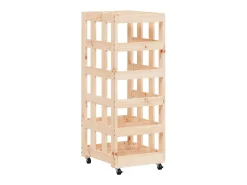 Suporte de lenha c/ rodas 40x49x110 cm pinho maciço PT771263