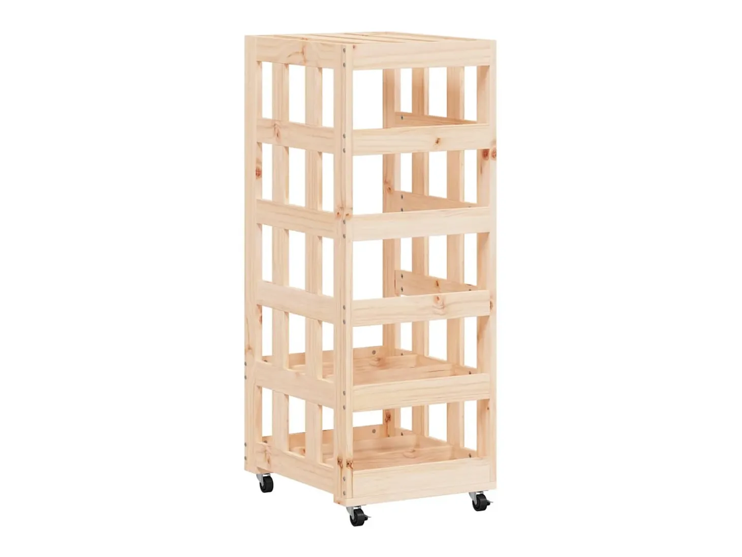 Suporte de lenha c/ rodas 40x49x110 cm pinho maciço PT771263