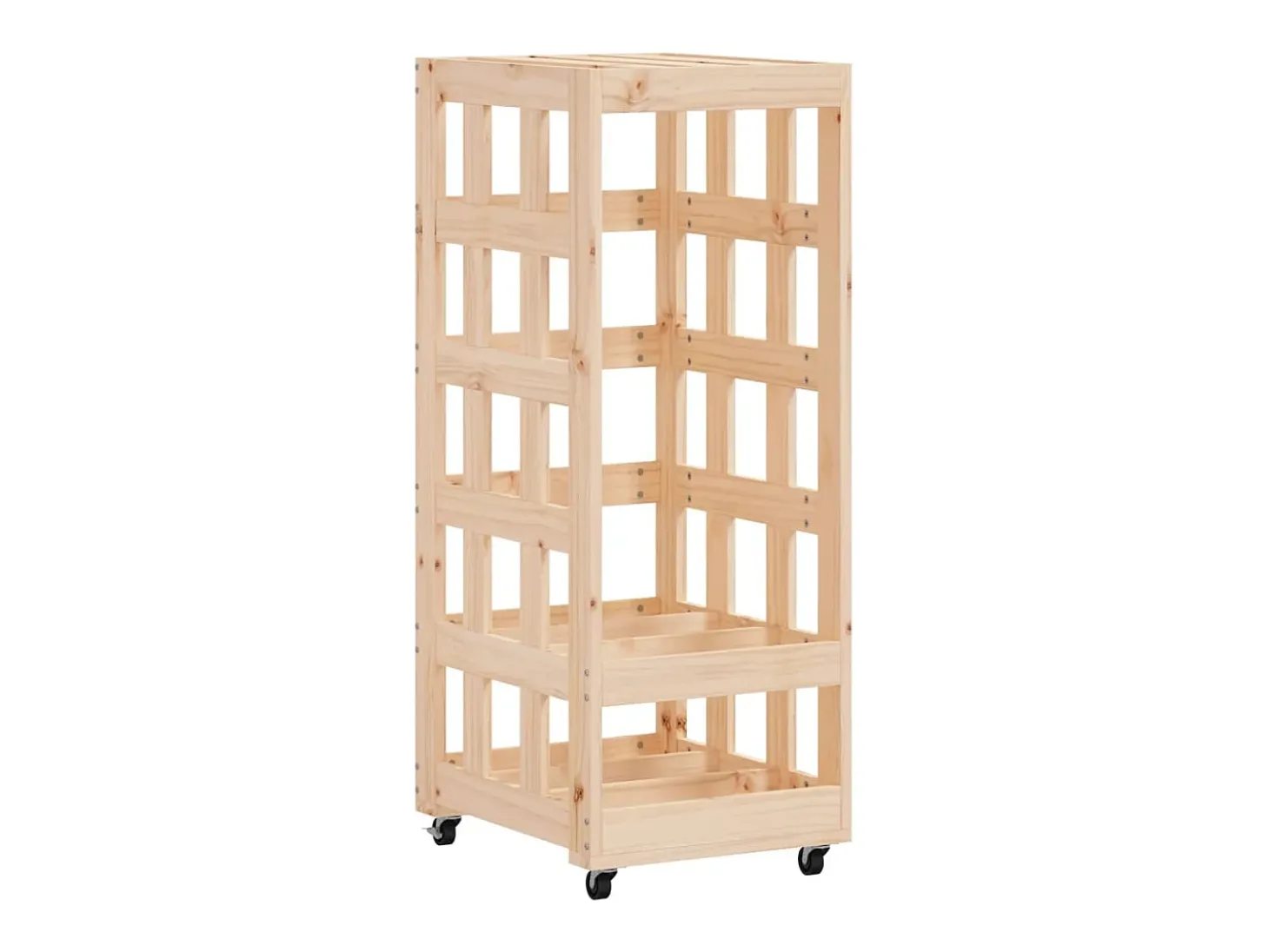 Suporte de lenha c/ rodas 40x49x110 cm pinho maciço PT771263