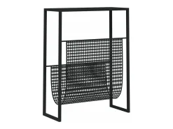 Suporte de revistas 35x15x45 cm aço preto