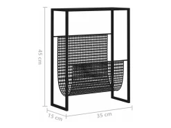 Suporte de revistas 35x15x45 cm aço preto