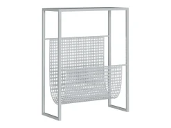 Suporte de revistas 35x15x45 cm aço prateado