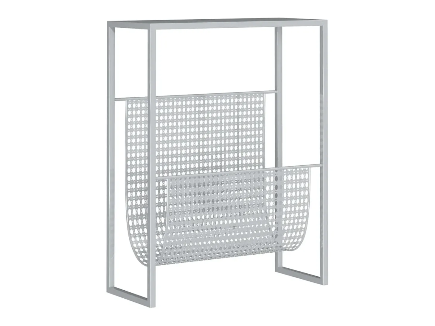 Suporte de revistas 35x15x45 cm aço prateado