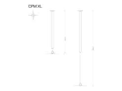 Suporte de teto VCM Beamer | Até 50 kg | Altura ajustável 220-300 cm | Suporte de projetor extensível | Montagem universal no teto | CPM (Prata)