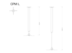 Suporte de teto VCM Beamer | Até 50 kg | Altura ajustável 120-230 cm | Suporte de projetor extensível | Montagem universal no teto | CPM (Prata)