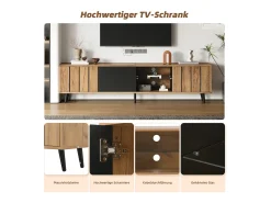Suporte de TV - 175 x 31,5 x 45 cm - com 3 armários - adequado para TVs de 75 polegadas - aglomerado - natural