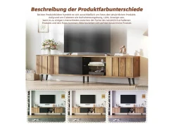 Suporte de TV - 175 x 31,5 x 45 cm - com 3 armários - adequado para TVs de 75 polegadas - aglomerado - natural