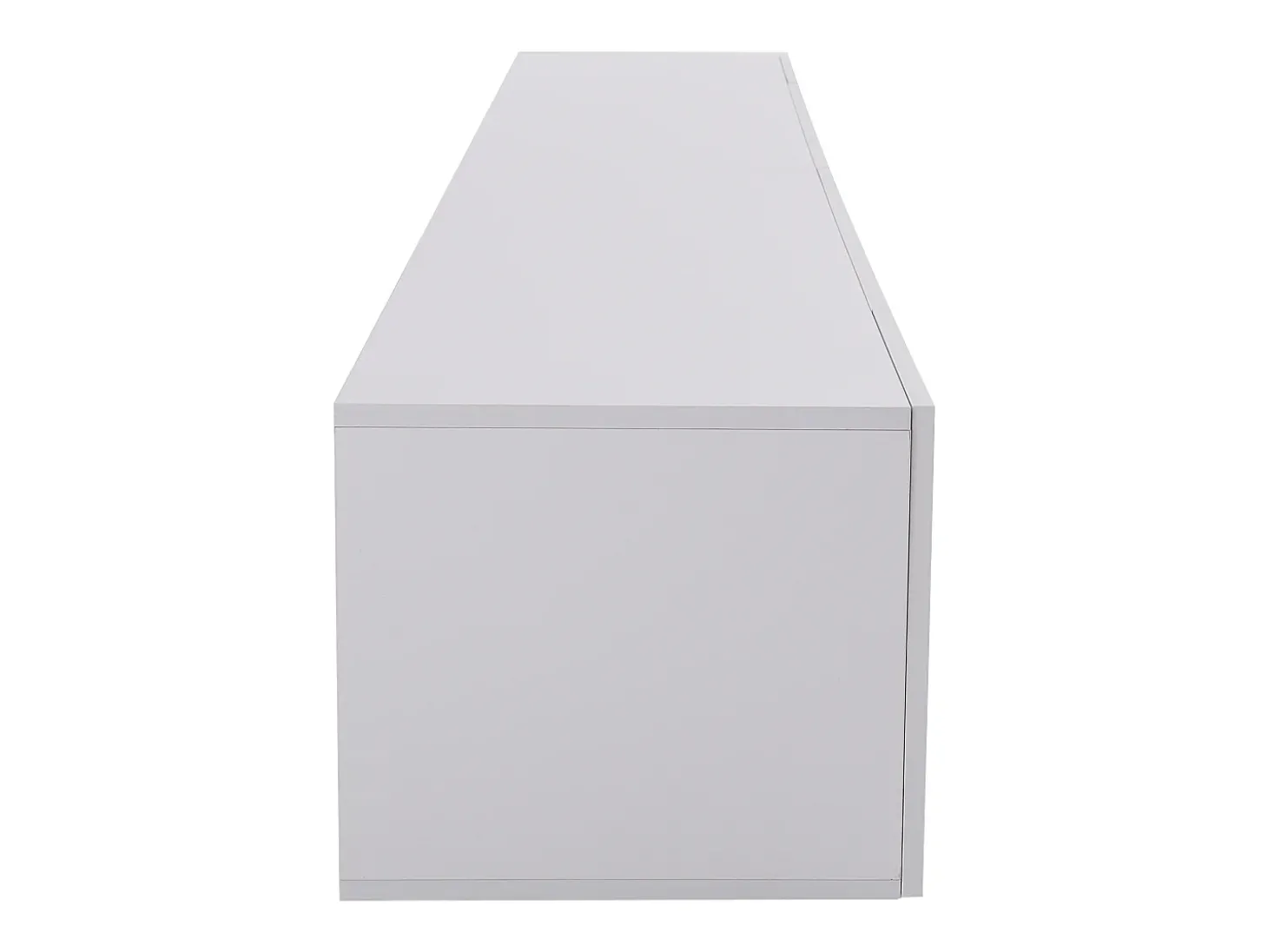 Suporte de TV branco com iluminação LED e 4 portas - Madeira MDF