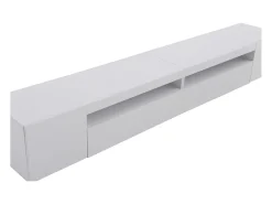 Suporte de TV branco com iluminação LED e 4 portas - Madeira MDF