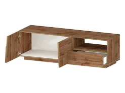 Suporte de TV Dcoulibal, Aparador de sala baixa com 2 portas e 1 gaveta, Base de suporte de TV, 150x44h46 cm, Carvalho