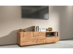 Suporte de TV Dcoulibal, Aparador de sala baixa com 2 portas e 1 gaveta, Base de suporte de TV, 150x44h46 cm, Carvalho