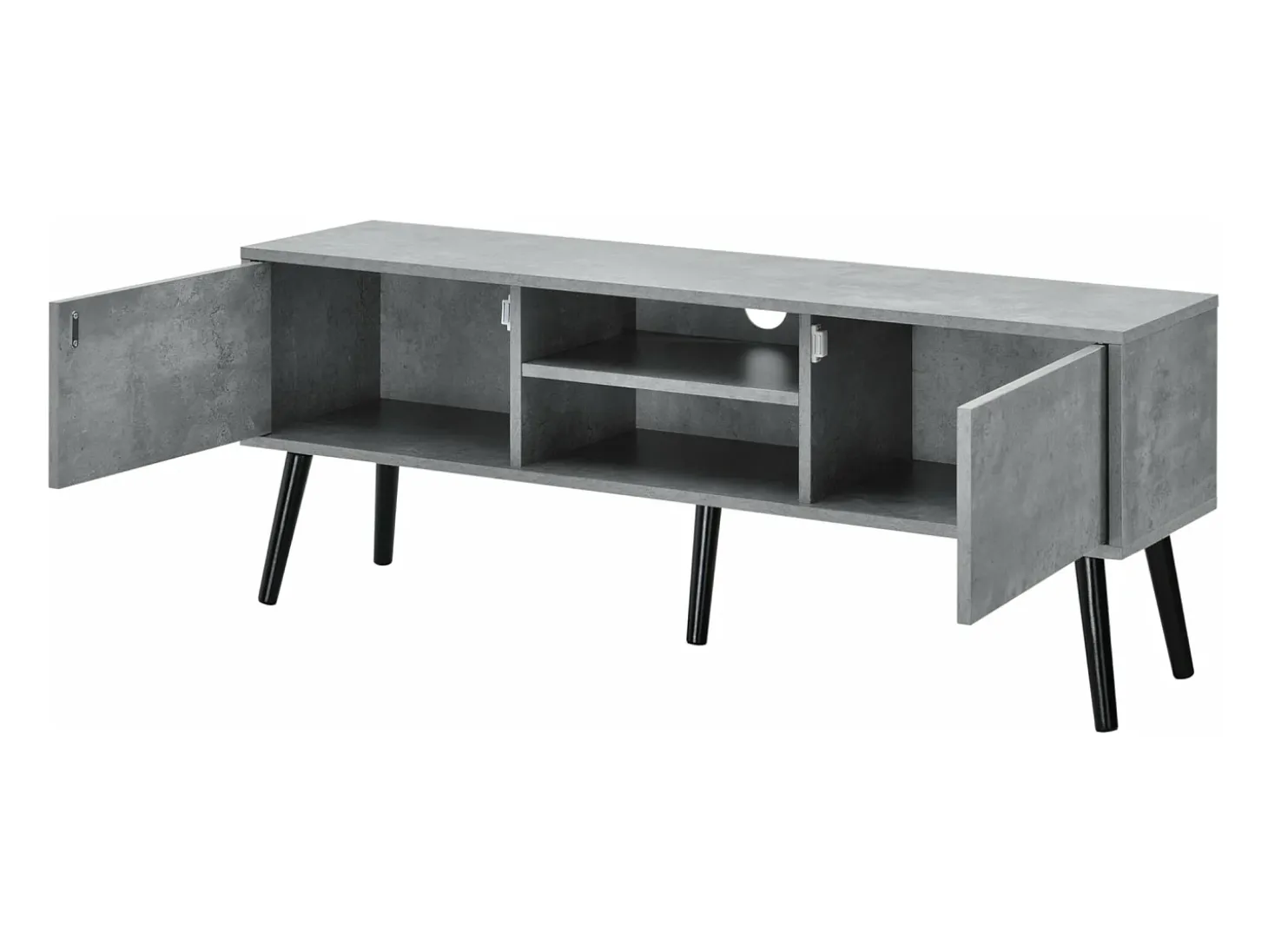 Suporte de TV de design com suporte para TV de 120 cm efeito concreto preto 03_0005863