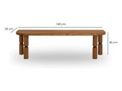 Suporte de TV Dgrimald, Aparador de sala, Armário de TV baixo, Base de parede equipada, 140x35h40 cm, Carvalho