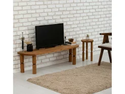 Suporte de TV Dgrimald, Aparador de sala, Armário de TV baixo, Base de parede equipada, 140x35h40 cm, Carvalho