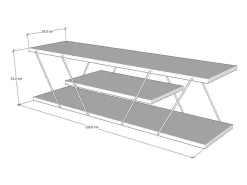 Suporte de TV Dmustaph, Aparador de sala, Armário de TV baixo, Base de parede equipada, 120x30h33 cm, Antracite e Cinza