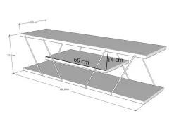 Suporte de TV Dmustaph, CRedenza de sala de estar, armário baixo para TV, base de parede equipada, 120x30h33 cm, preto e nogueira