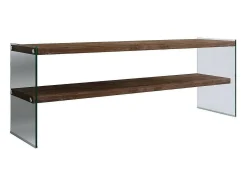 Suporte de TV Dpianc, Aparador de sala, Armário de TV baixo, Base de parede equipada, 120x35h45 cm, Nogueira escura