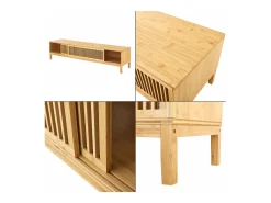 Suporte de TV em bambu 140 x 40 x 38 cm cor natural 03_0007872