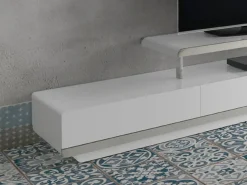 Suporte de TV em madeira branca com base em aço cromado e base em aço cromado 3042 ANGEL CERDA