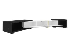 Suporte de TV moderno com altura ajustável (140-260 cm), suporte de TV baixo com função giratória, branco