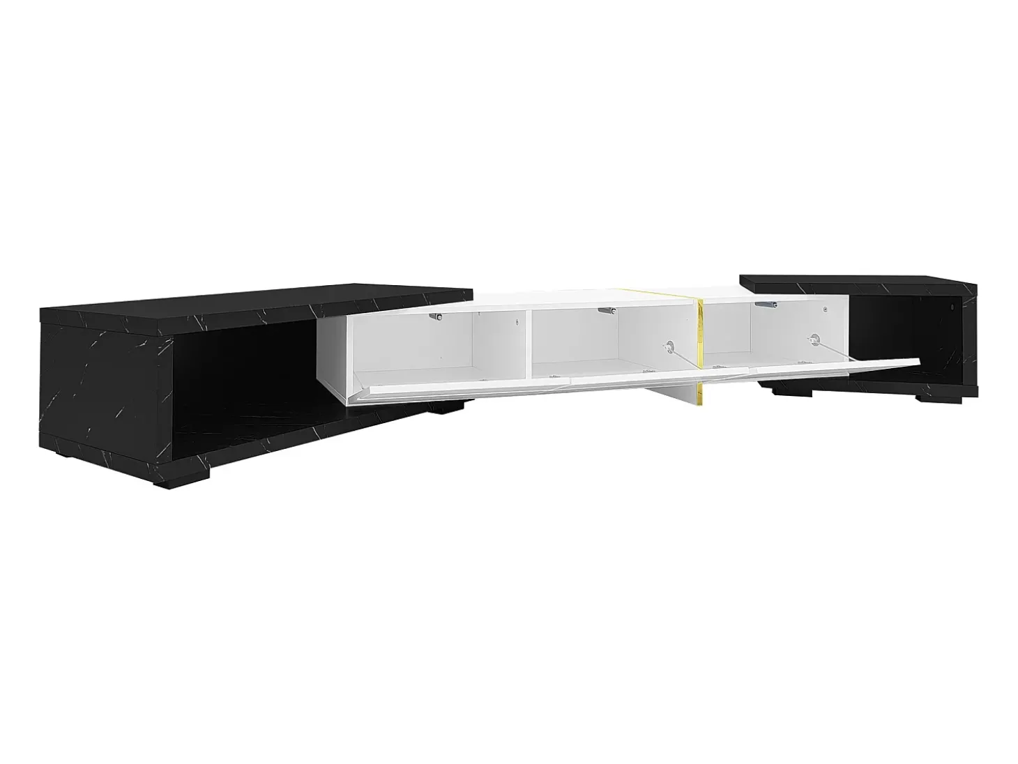 Suporte de TV moderno com altura ajustável (140-260 cm), suporte de TV baixo com função giratória, branco