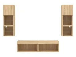 Suporte de TV multimídia prateleira de TV buffet de TV sala de jantar sala de estar quarto com LED 6 peças carvalho Sonoma madeira projetada marrom 02_0029455