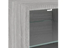 Suporte de TV multimídia prateleira de TV buffet de TV sala de jantar sala de estar quarto com LED 8 peças Sonoma Engineered Wood cinza 02_0029483