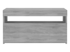 Suporte de TV multimídia prateleira de TV aparador armário de TV sala de jantar sala de estar quarto com luzes LED Sonoma 75 x 35 x 40 cm cinza 02_0026828