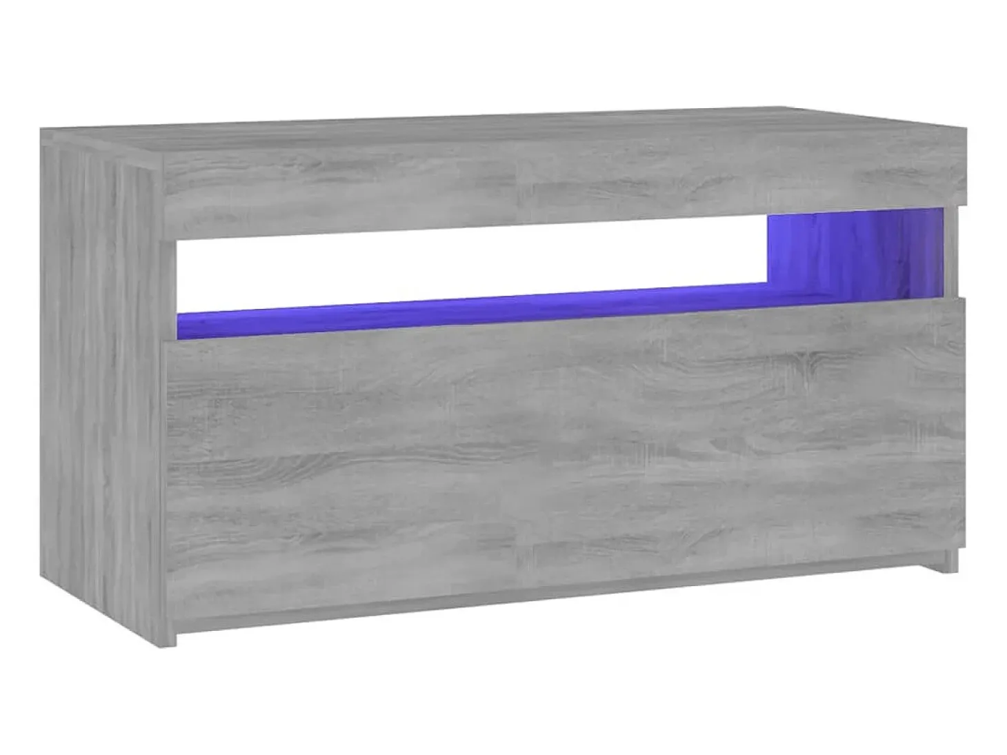 Suporte de TV multimídia prateleira de TV aparador armário de TV sala de jantar sala de estar quarto com luzes LED Sonoma 75 x 35 x 40 cm cinza 02_0026828