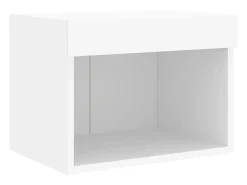Suporte de TV multimídia prateleira de TV buffet de TV sala de jantar sala de estar quarto com LED 5 peças madeira projetada branco 02_0029379