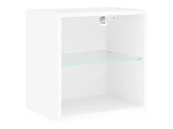 Suporte de TV multimídia prateleira de TV buffet de TV sala de jantar sala de estar quarto com LED 5 peças madeira projetada branco 02_0029379