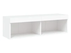 Suporte de TV multimídia prateleira de TV buffet de TV sala de jantar sala de estar quarto com LED 5 peças madeira projetada branco 02_0029379