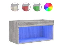 Suporte de TV multimídia prateleira de TV aparador armário de TV sala de jantar sala de estar quarto com luzes LED Sonoma 60 x 30 x 30 cm cinza 02_0026826