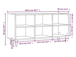Suporte de TV multimídia prateleira de TV aparador de TV sala de jantar sala de estar quarto 1035 x 30 x 50 cm madeira projetada cinza 02_0025642