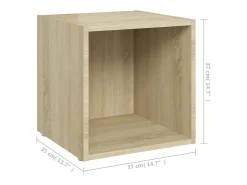 Suporte de TV multimídia prateleira de TV aparador de TV sala de jantar sala de estar quarto carvalho Sonoma 37 x 35 x 37 cm madeira de engenharia marrom 02_0027525