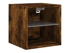 Suporte de TV multimídia prateleira de TV aparador de TV sala de jantar sala de estar quarto com LED 8 peças carvalho defumado madeira projetada marrom 02_0029480