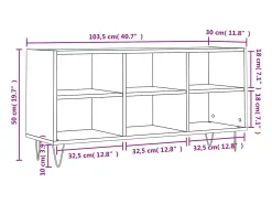 Suporte de TV multimídia prateleira de TV aparador de TV sala de jantar sala de estar quarto sonoma 1035 x 30 x 50 cm madeira projetada cinza 02_0028372