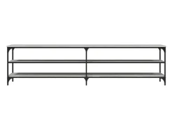 Suporte de TV multimídia prateleira de TV buffet de TV sala de jantar sala de estar quarto sonoma 200 x 30 x 50 cm madeira projetada e metal cinza 02_0028436