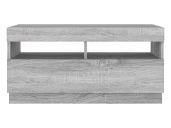 Suporte de TV multimídia prateleira de TV aparador armário de TV sala de jantar sala de estar quarto com luzes LED Sonoma 80 x 35 x 40 cm cinza 02_0026830