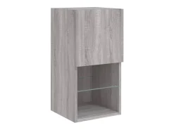 Suporte de TV multimídia prateleira de TV buffet de TV sala de jantar sala de estar quarto com LED 6 peças Sonoma Engineered Wood cinza 02_0029460
