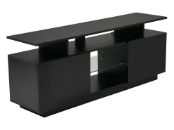 Suporte de TV preto com iluminação LED de 16 cores e 2 portas - para TVs de 40 a 49 polegadas.