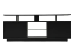 Suporte de TV preto com iluminação LED de 16 cores e 2 portas - para TVs de 40 a 49 polegadas.