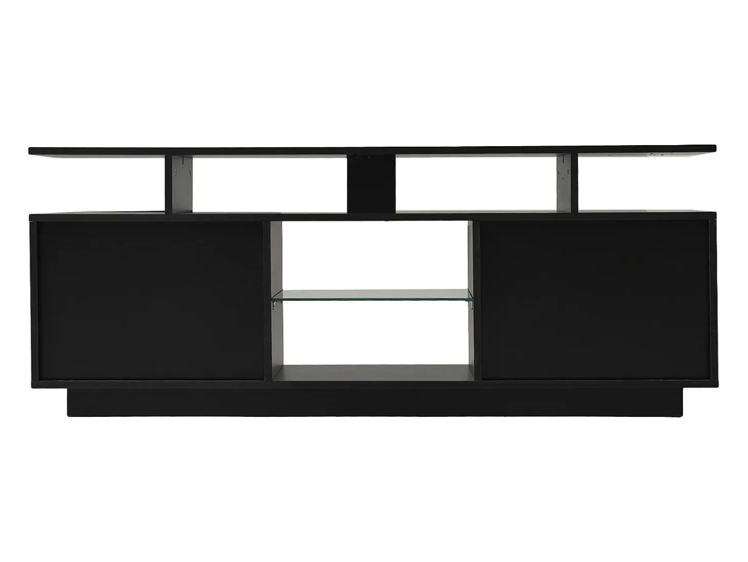 Suporte de TV preto com iluminação LED de 16 cores e 2 portas - para TVs de 40 a 49 polegadas.