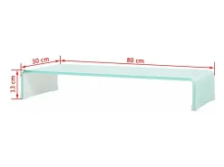 Suporte de TV/aparador/monitor prático e com design exclusivo para TVs de vidro branco de 80 cm (2502231)