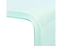 Suporte de TV/aparador/monitor de design prático para TV de vidro branco de 100 cm 2502222