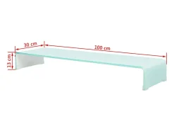 Suporte de TV/aparador/monitor de design prático para TV de vidro branco de 100 cm 2502222